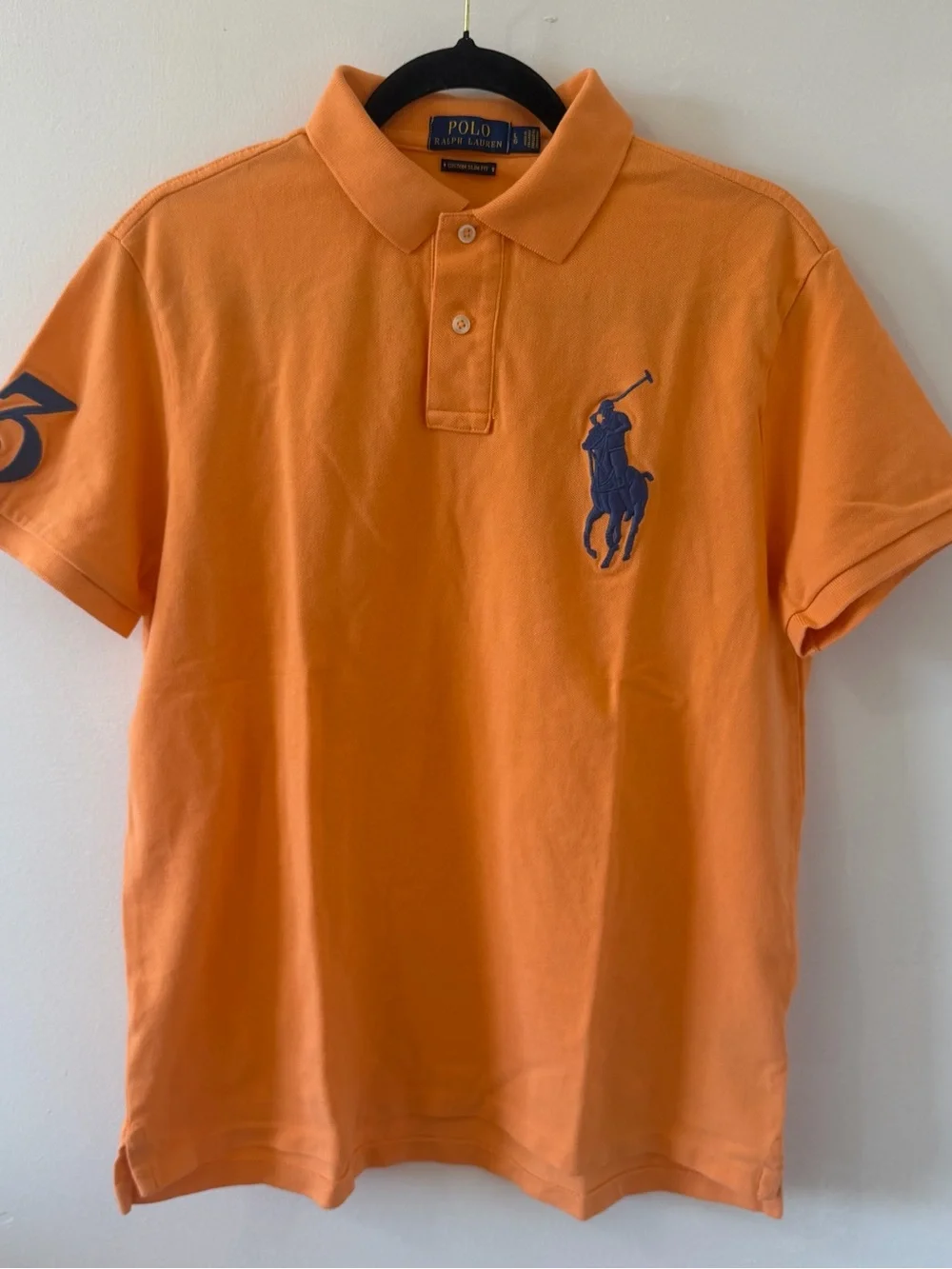 Polo Ralph Lauren - Men’s Big Pony Polo Shirt Custom Slim Fit - Orange, L